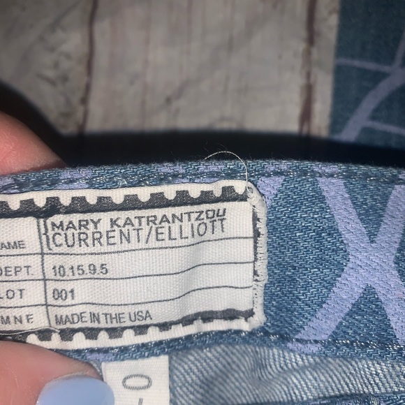 Current/Elliott Classic Blue Skinny Jeans with Rhinestone Details - Picture 5 of 5